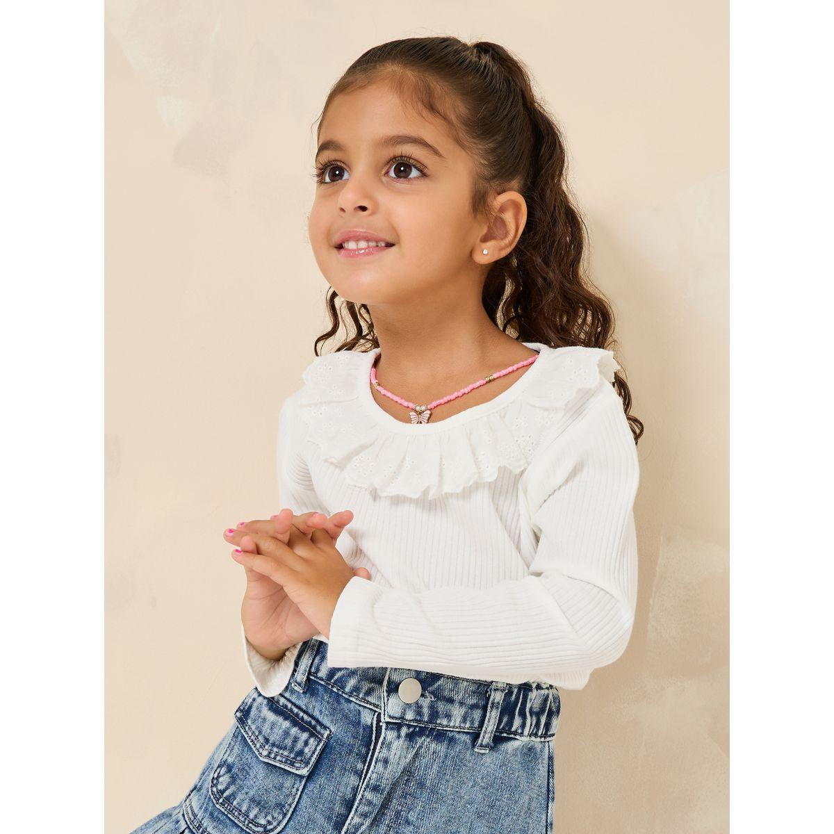 Styli Ruffle Trim T-shirt-girls-clothing-tshirts-image-4