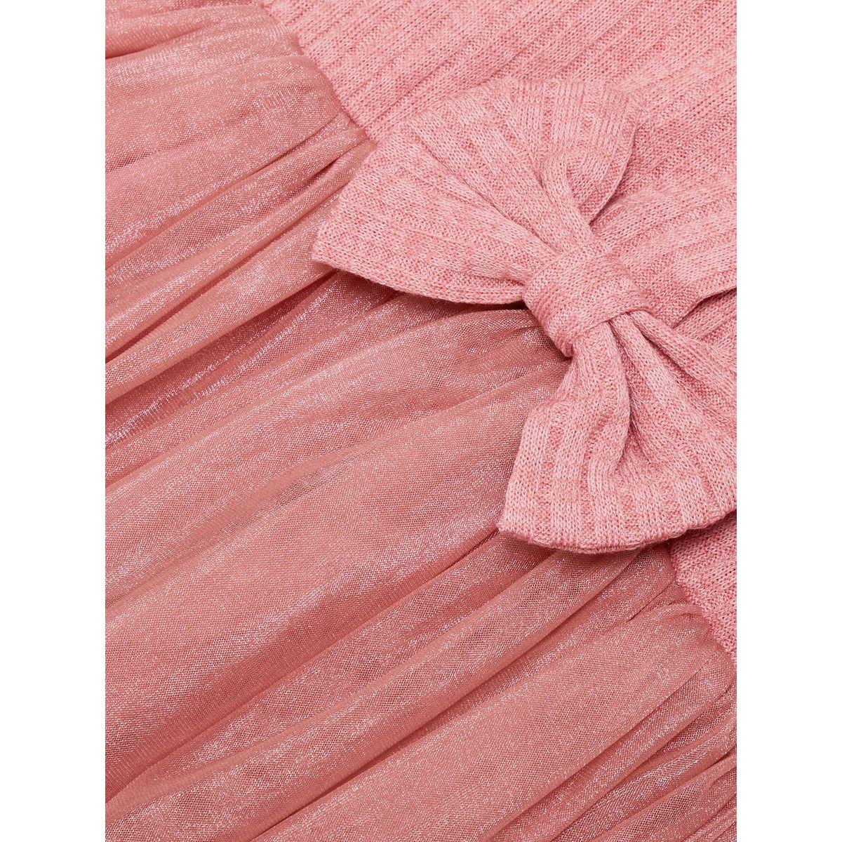 Styli Ribbed Button Down Bow Detail Dress-girls-clothing-dressesandjumpsuits-image-3