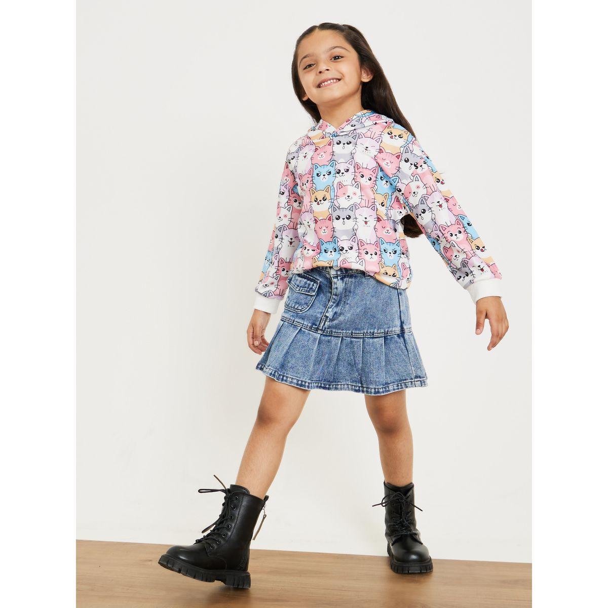 Styli Kitty Print Cuff Sleeve Hoodie-baby-girls-clothing-sweatshirts-image-3