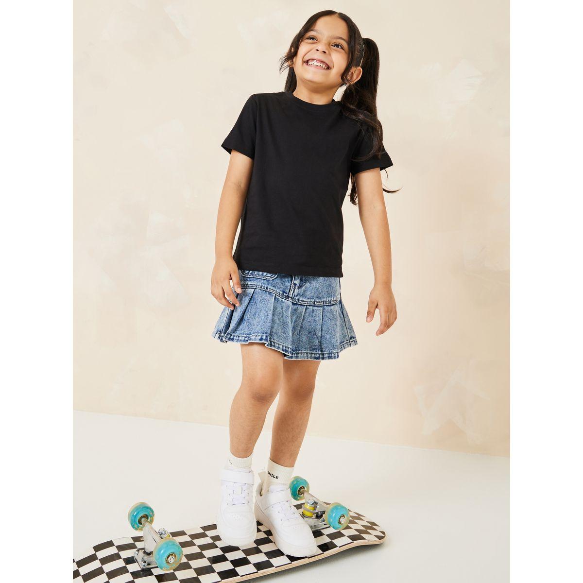 تيشيرت سادة بياقة دائرية-girls-clothing-tshirts-image-1
