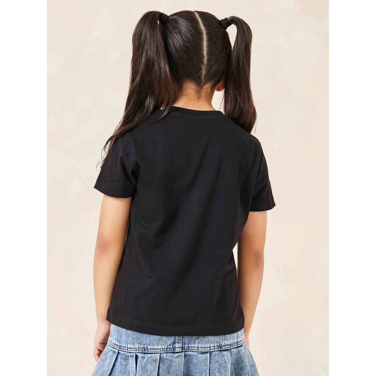 Styli Solid Cotton Round Neck T-Shirt-girls-clothing-tshirts-image-4