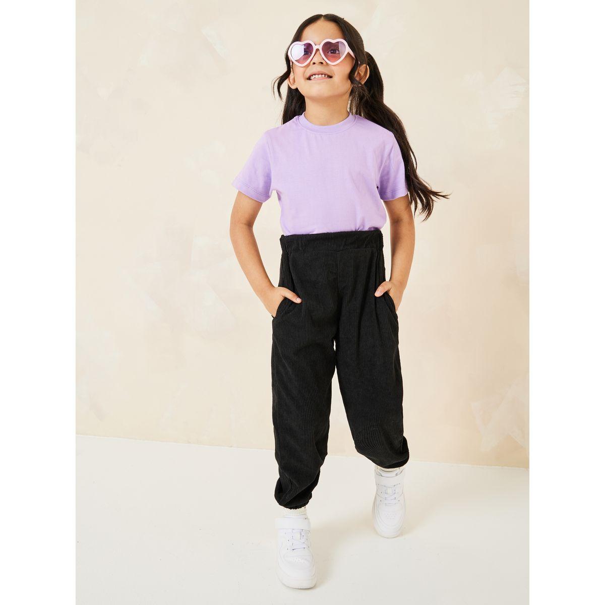 Styli Solid Cotton Round Neck T-Shirt-girls-clothing-tshirts-image-2
