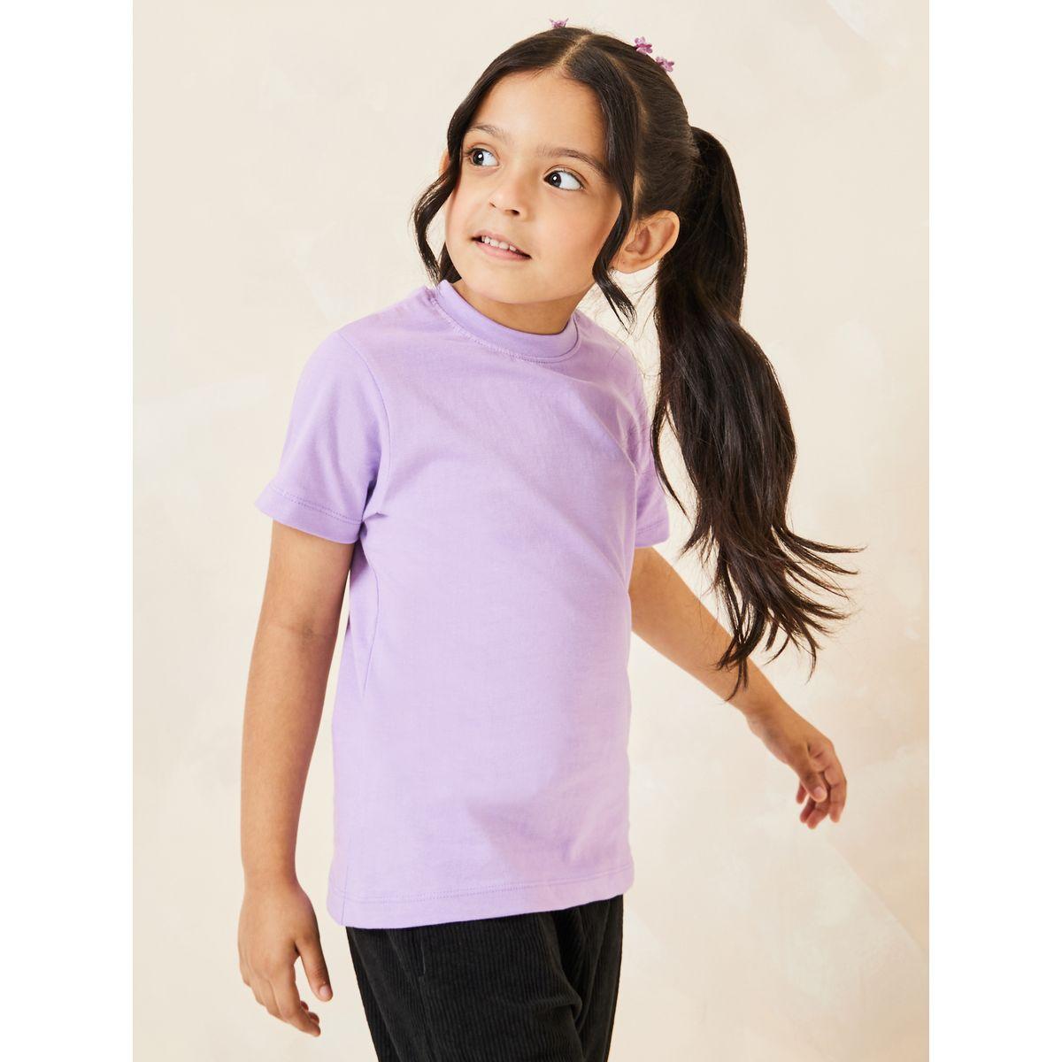 تيشيرت سادة بياقة دائرية-girls-clothing-tshirts-image-3