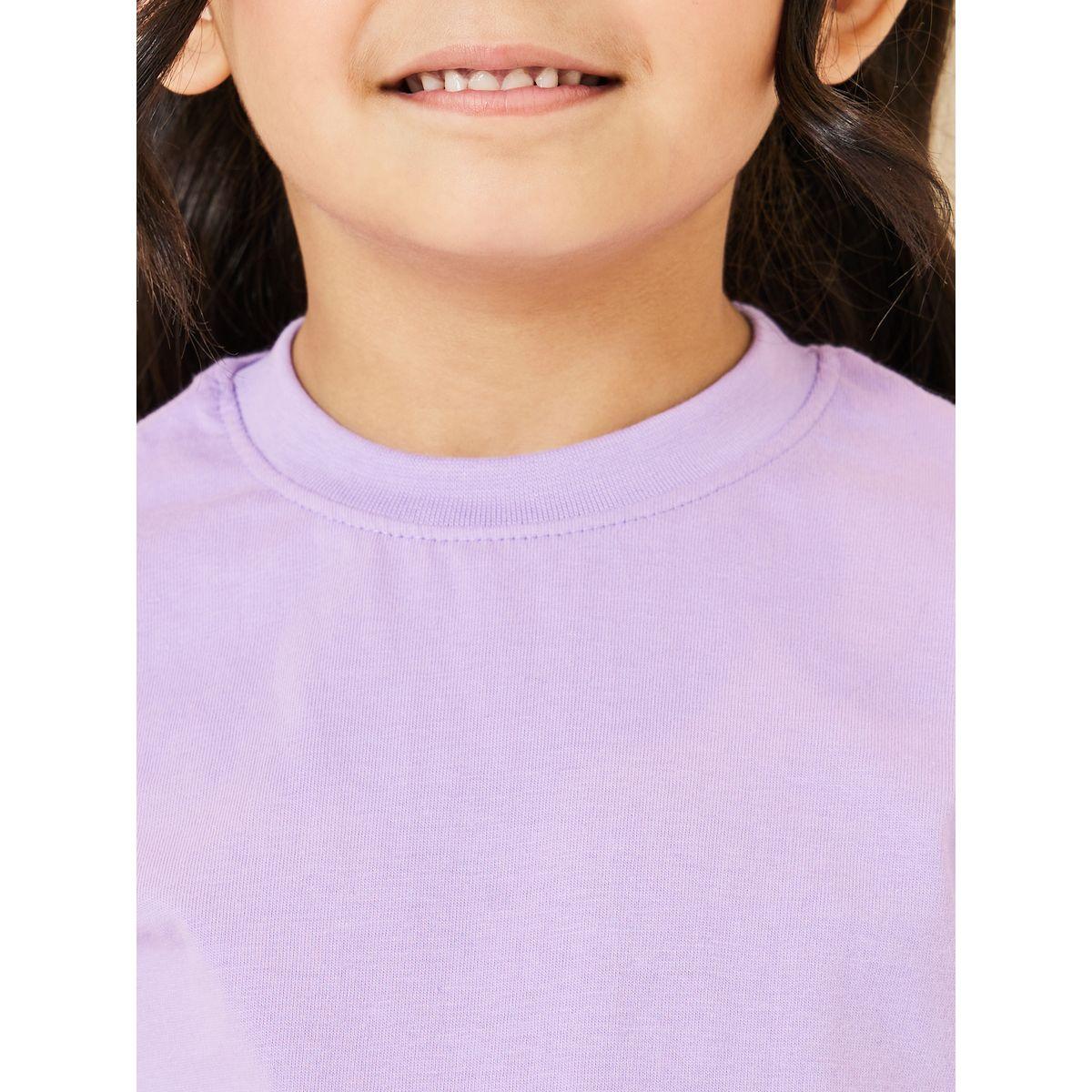Styli Solid Cotton Round Neck T-Shirt-girls-clothing-tshirts-image-4