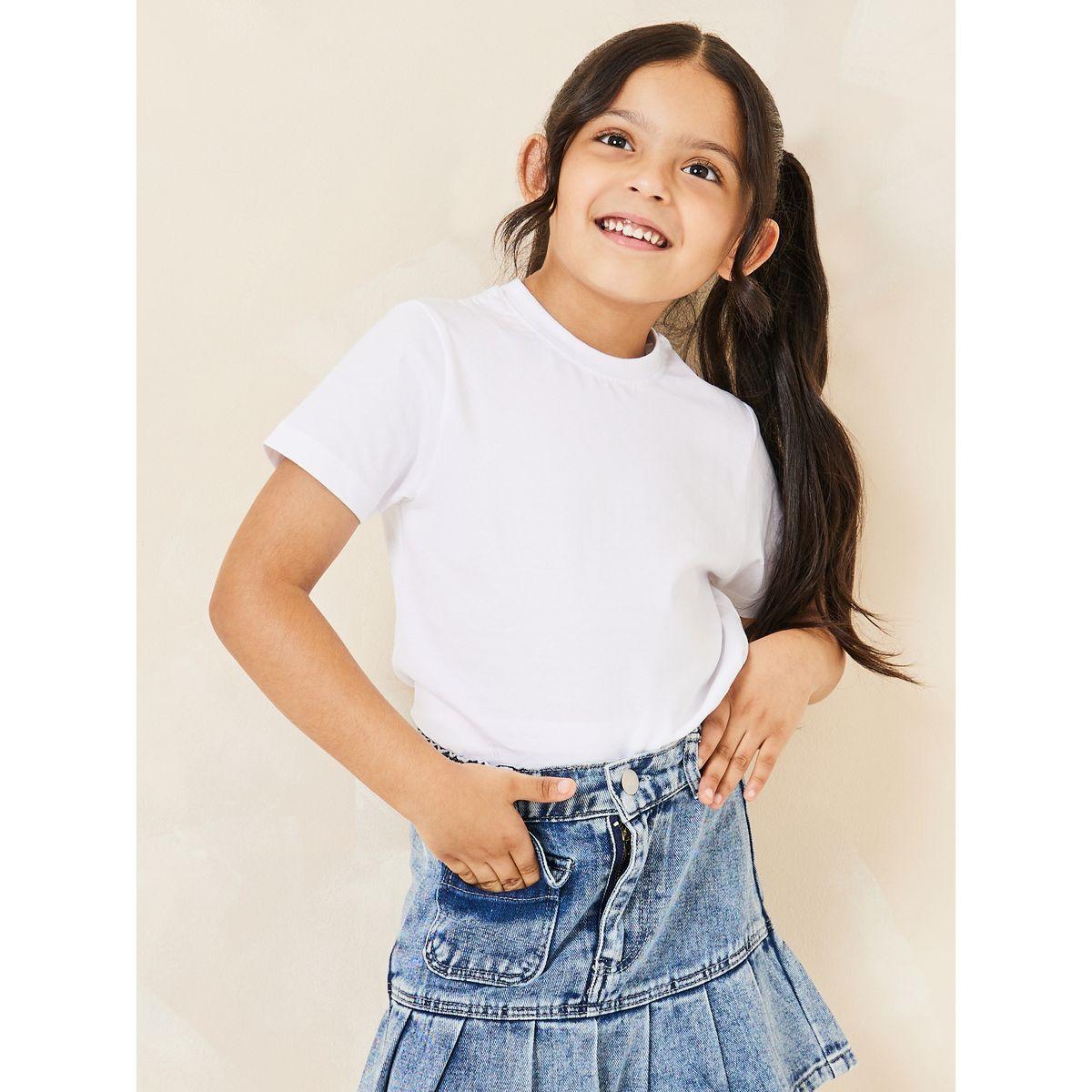 تيشيرت سادة بياقة دائرية-girls-clothing-tshirts-image-1