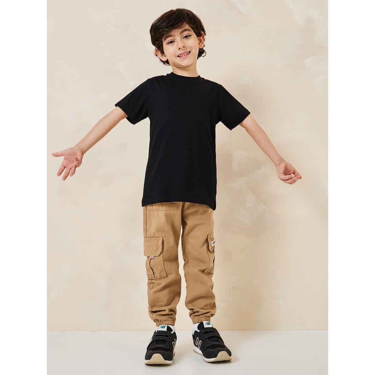 تيشيرت قطن سادة بأكمام قصيرة-boys-clothing-tshirtsandpolos-image-2