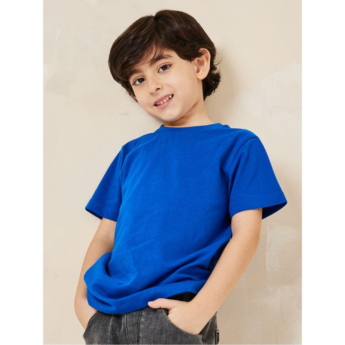 تيشيرت قطن سادة بأكمام قصيرة-boys-clothing-tshirtsandpolos-image-6