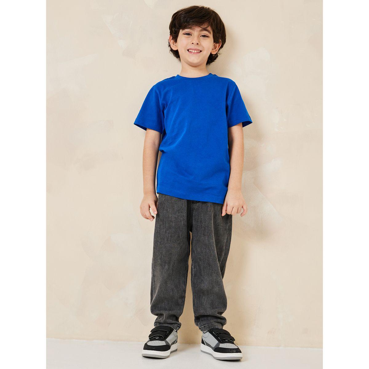 تيشيرت قطن سادة بأكمام قصيرة-boys-clothing-tshirtsandpolos-image-7