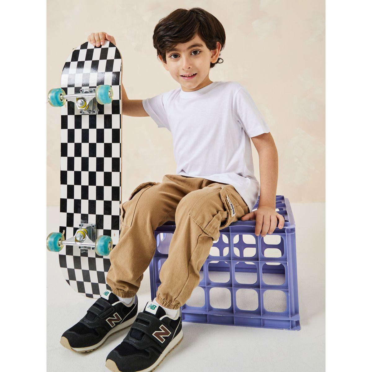 تيشيرت قطن سادة بأكمام قصيرة-boys-clothing-tshirtsandpolos-image-16