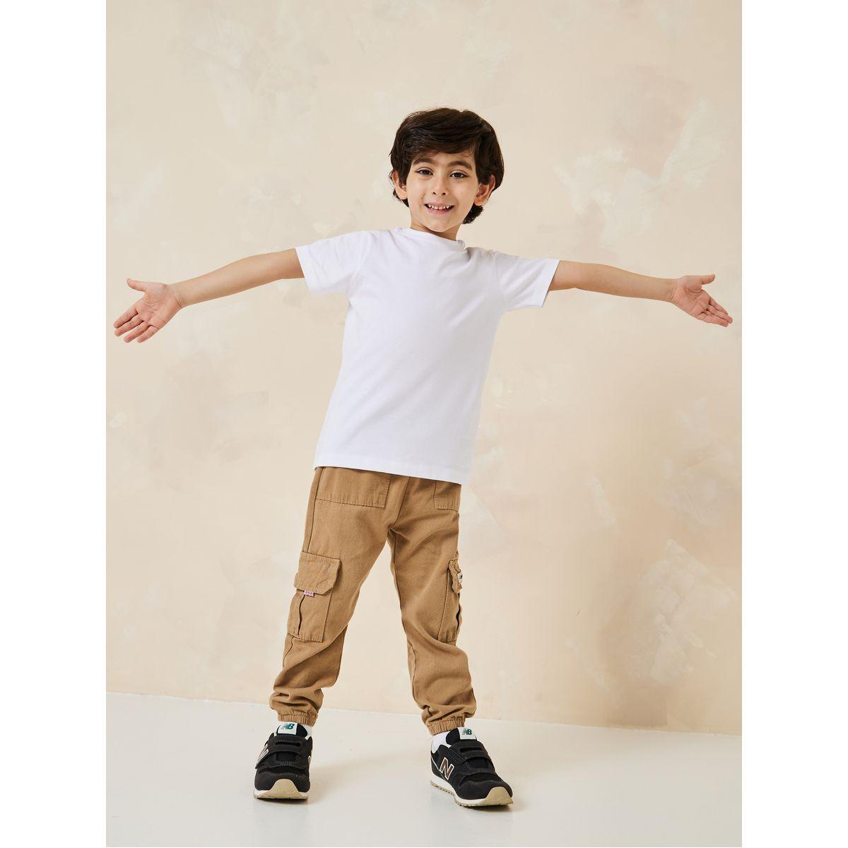 تيشيرت قطن سادة بأكمام قصيرة-boys-clothing-tshirtsandpolos-image-17
