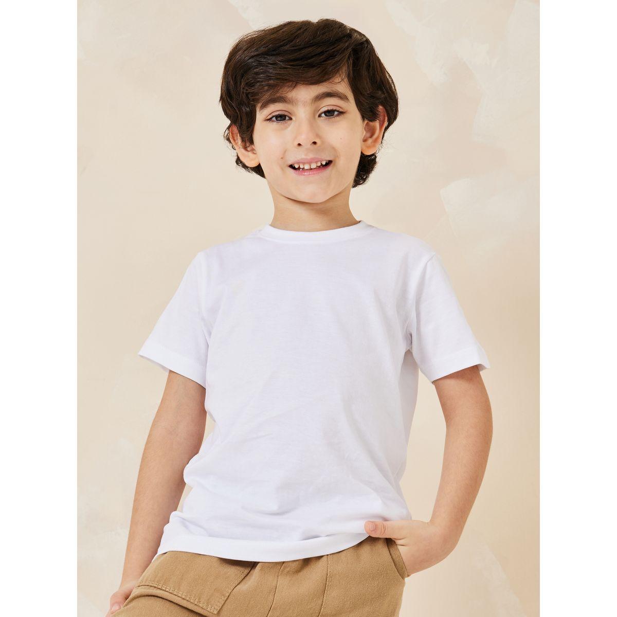 تيشيرت قطن سادة بأكمام قصيرة-boys-clothing-tshirtsandpolos-image-18