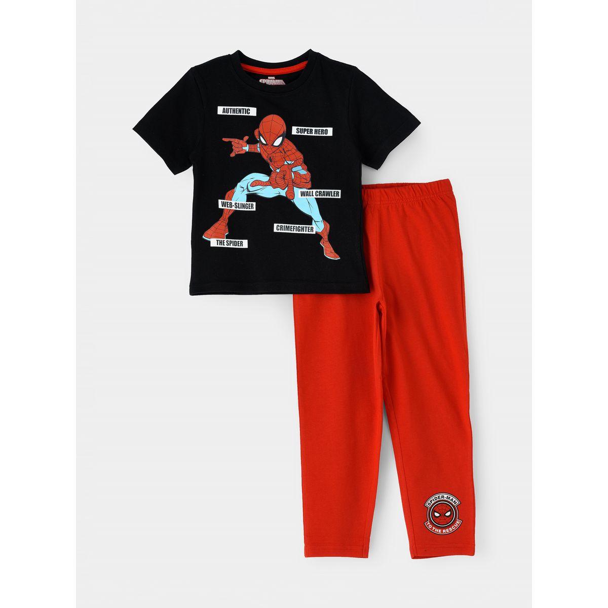 URBAN HAUL X Styli Marvel Spider Man Junior T-Shirt & Pyjama Set-boys-clothing-nightwear-image-1