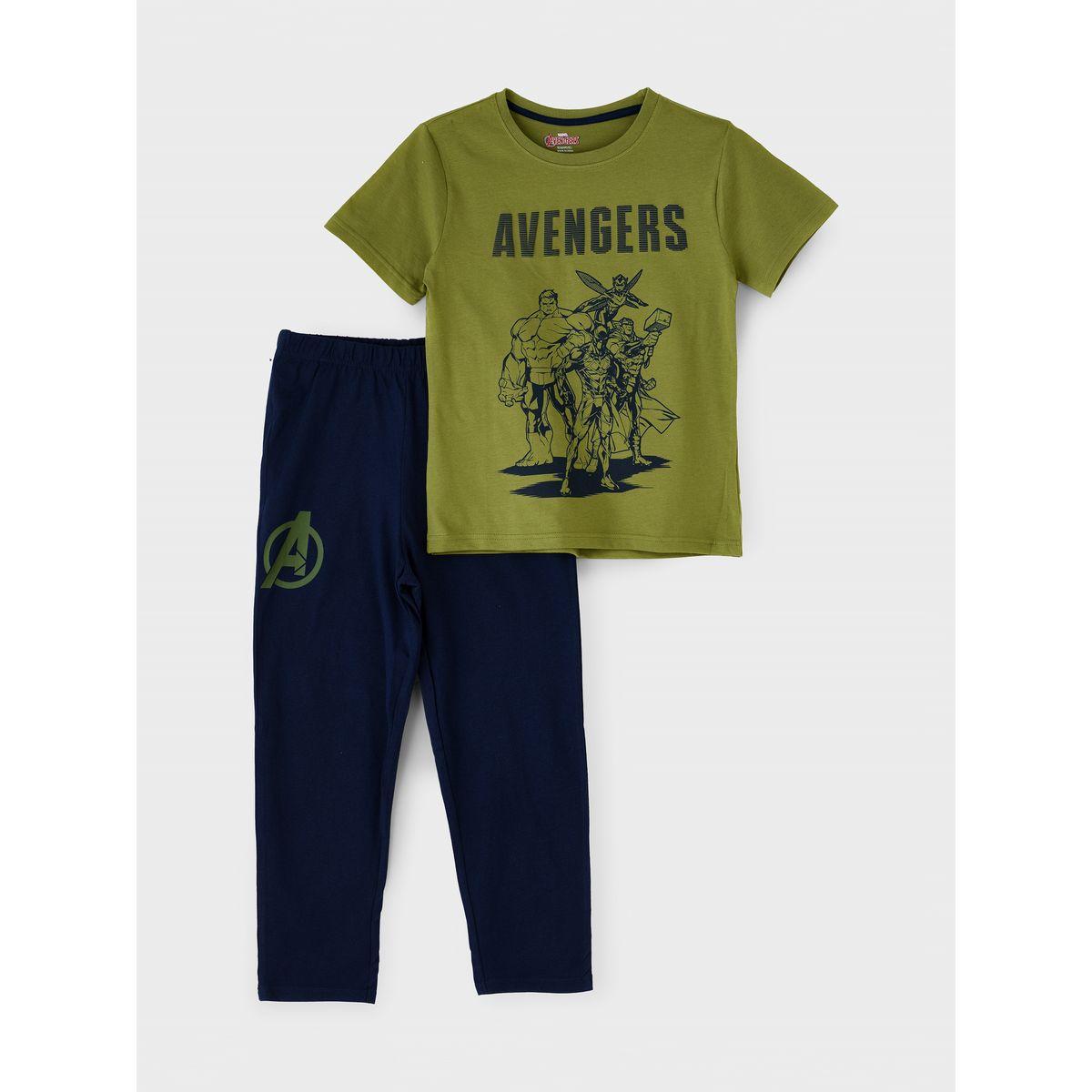 URBAN HAUL X Styli Marvel Avengers Senior T-Shirt & Pyjama Set-boys-clothing-nightwear-image-1