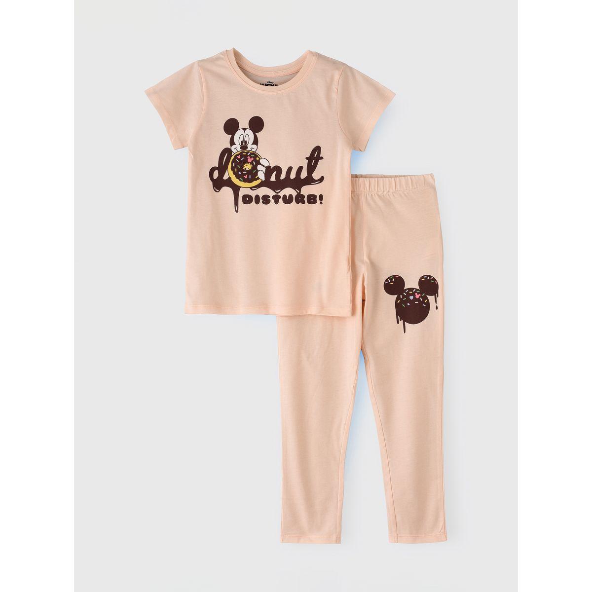 URBAN HAUL X Styli Disney Mickey Mouse T-Shirt & Pyjama Set-girls-clothing-nightwear-image-1