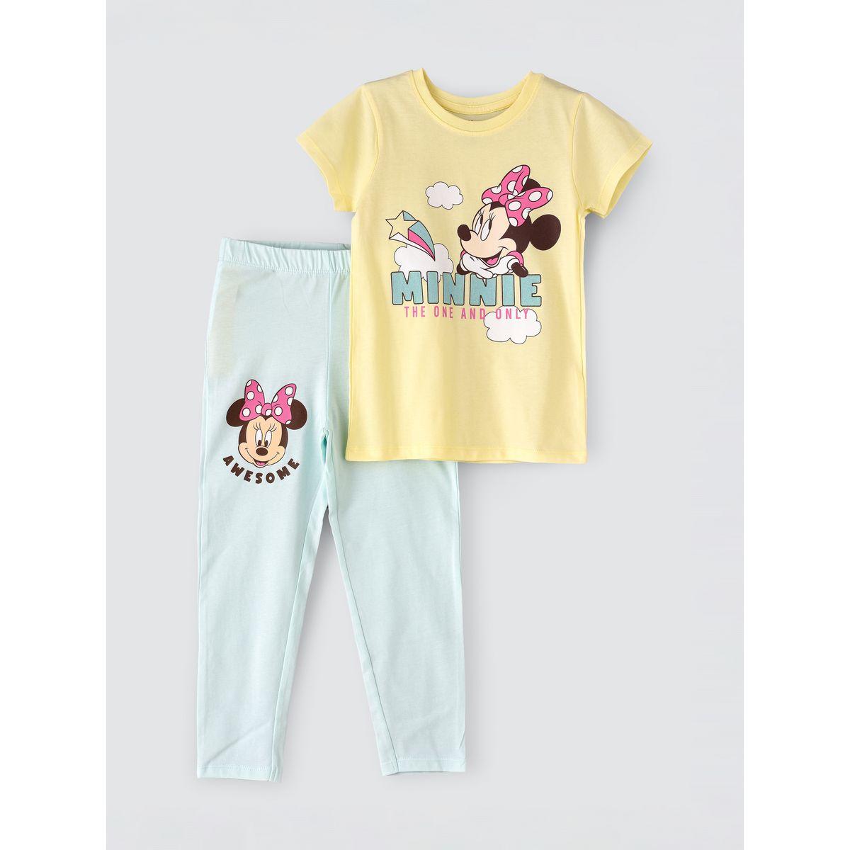 URBAN HAUL X Styli Disney Minnie Mouse T-Shirt & Pyjama Set-girls-clothing-nightwear-image-1