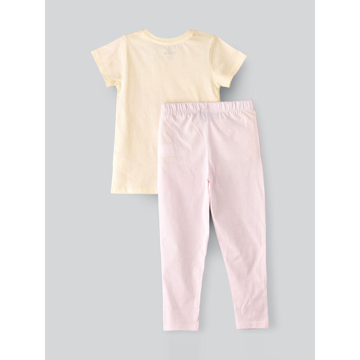 URBAN HAUL X Styli Disney Frozen Print T-Shirt & Pyjama Set-girls-clothing-nightwear-image-2