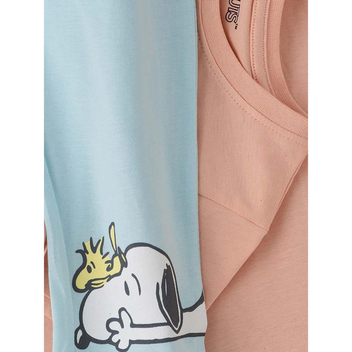 URBAN HAUL X Styli Snoopy Graphic Senior T-Shirt & Pyjama Set-girls-clothing-nightwear-image-3