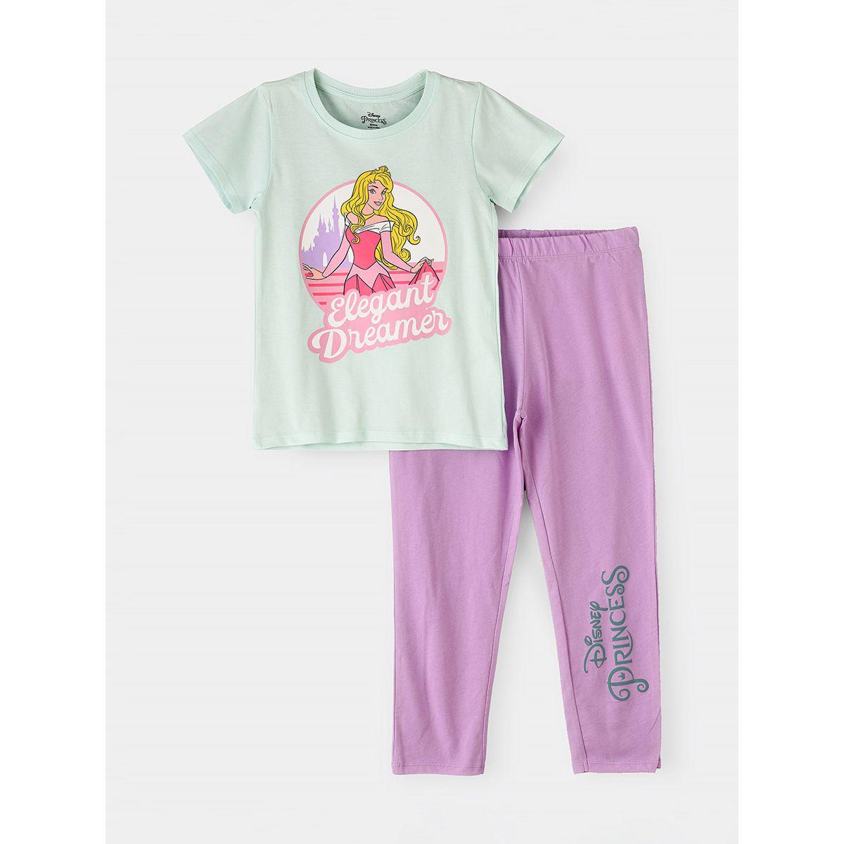 URBAN HAUL X Styli Disney Princess Senior T-Shirt & Pyjama Set-girls-clothing-nightwear-image-1