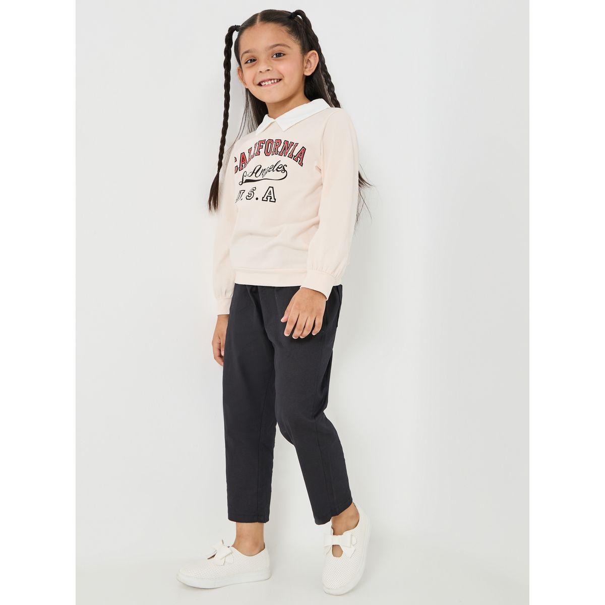 Styli Slogan Print Collar Detail Sweatshirt-baby-girls-clothing-sweatshirts-image-2