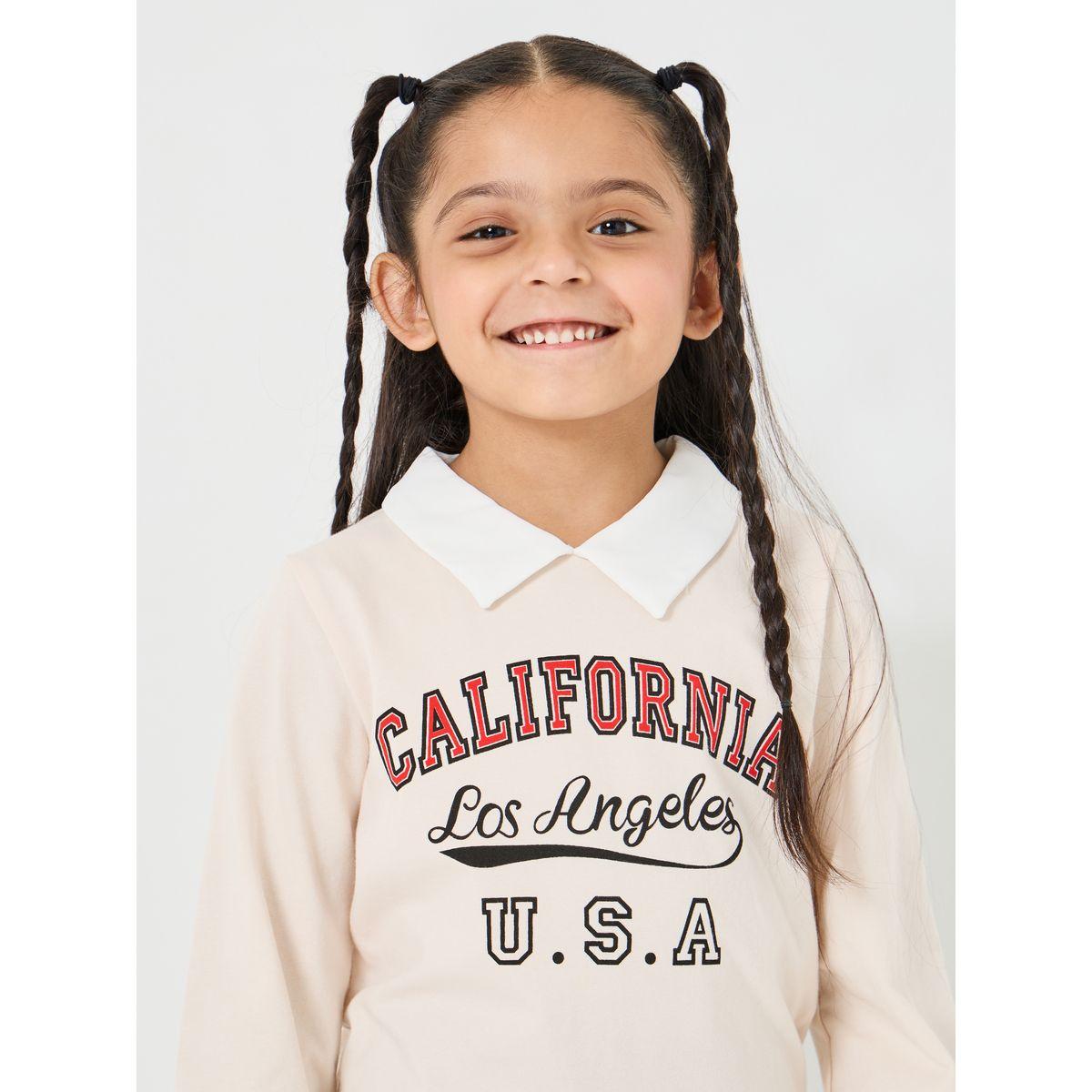 Styli Slogan Print Collar Detail Sweatshirt-baby-girls-clothing-sweatshirts-image-3
