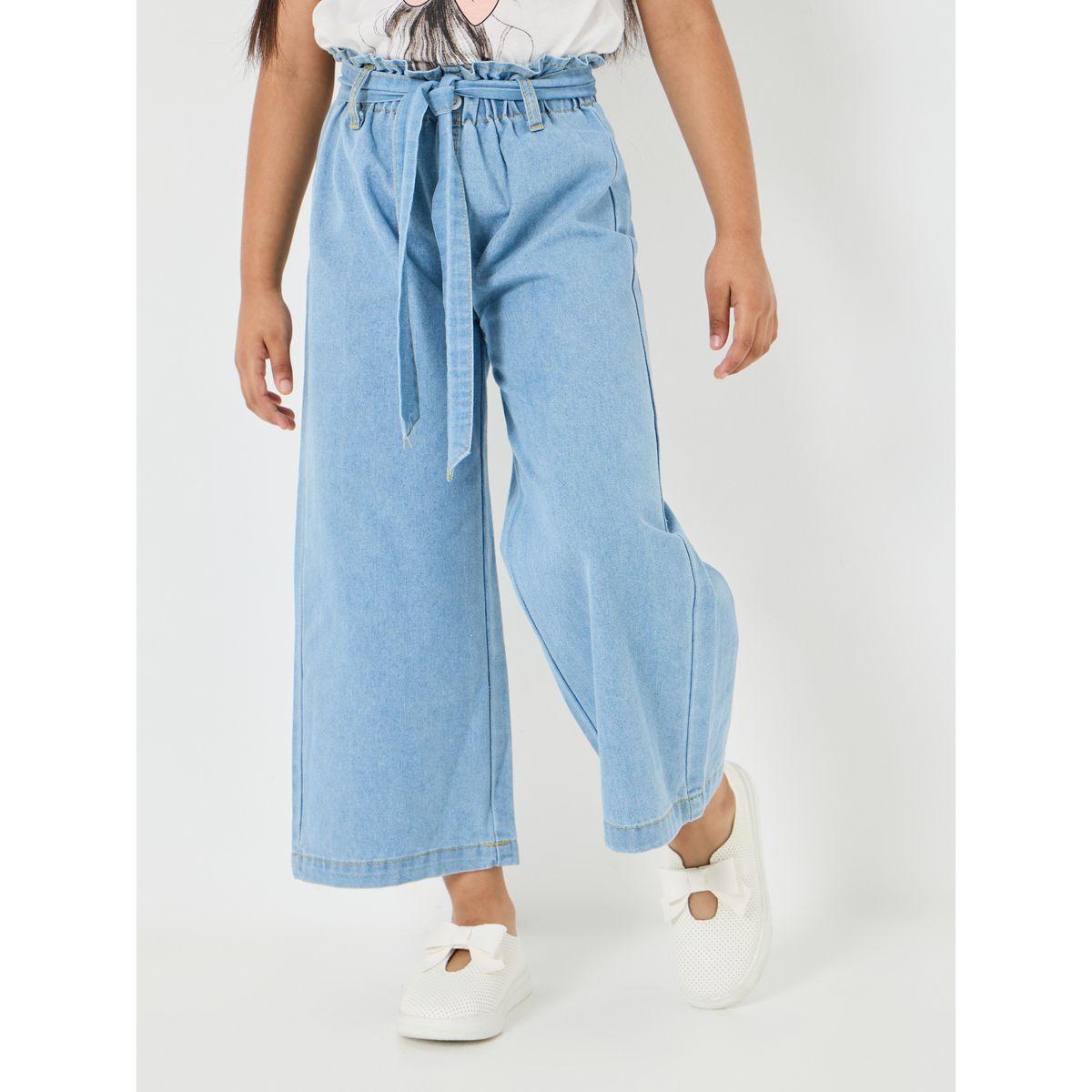 Styli Wide Leg Tie Waist Detail Jeans-girls-clothing-bottoms-jeansandjeggings-image-2
