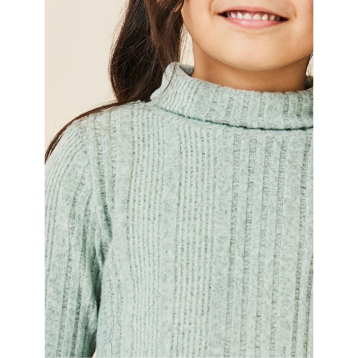 Styli Texture Ribbed Knit Turtle Neck Top-girls-clothing-tshirts-image-4