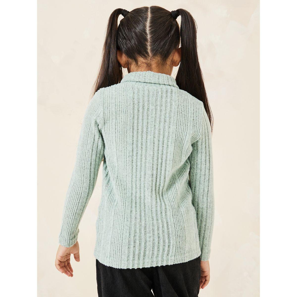 Styli Texture Ribbed Knit Turtle Neck Top-girls-clothing-tshirts-image-5