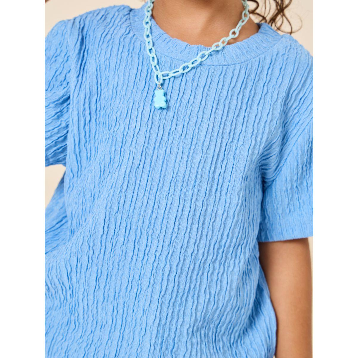Styli Seersucker Oversized T-Shirt-girls-clothing-tshirts-image-4