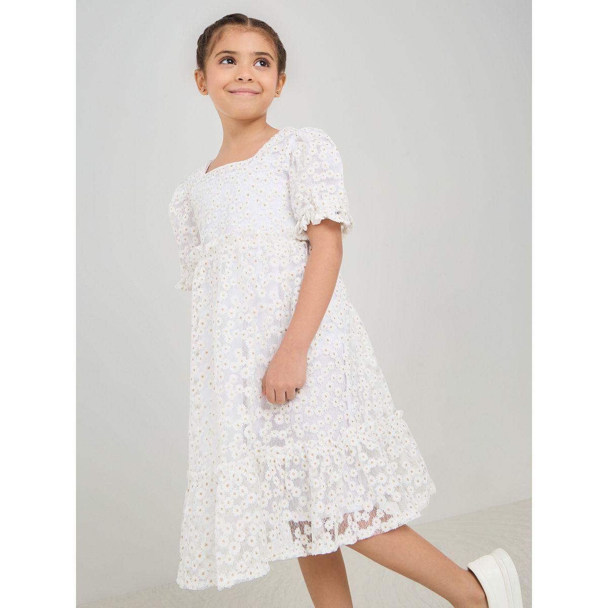 Styli Daisy Print Square Neck Dress-girls-clothing-dressesandjumpsuits-image-1