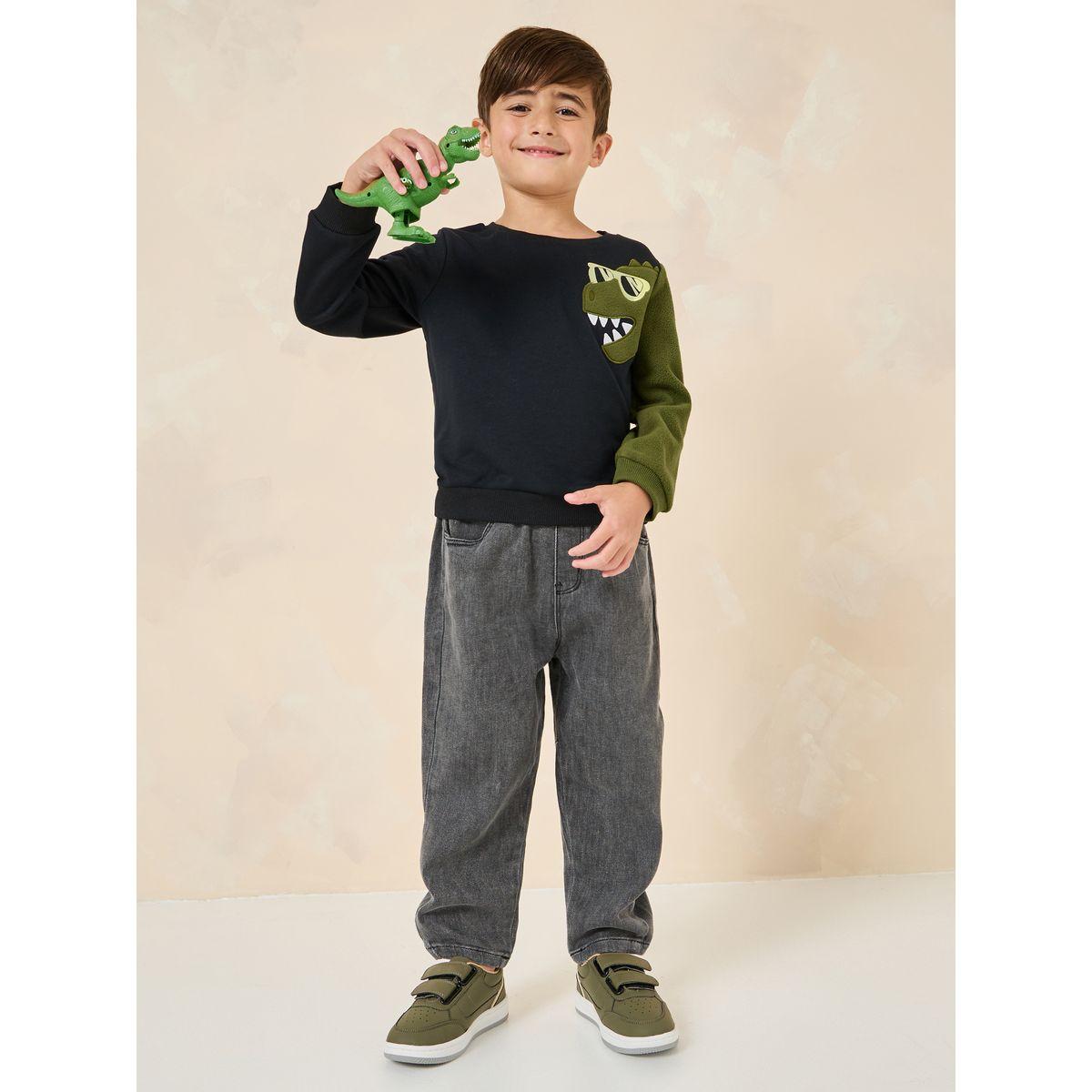 Styli Dinosaur Graphic Sweatshirt-boys-clothing-winterwear-sweatshirts-image-1