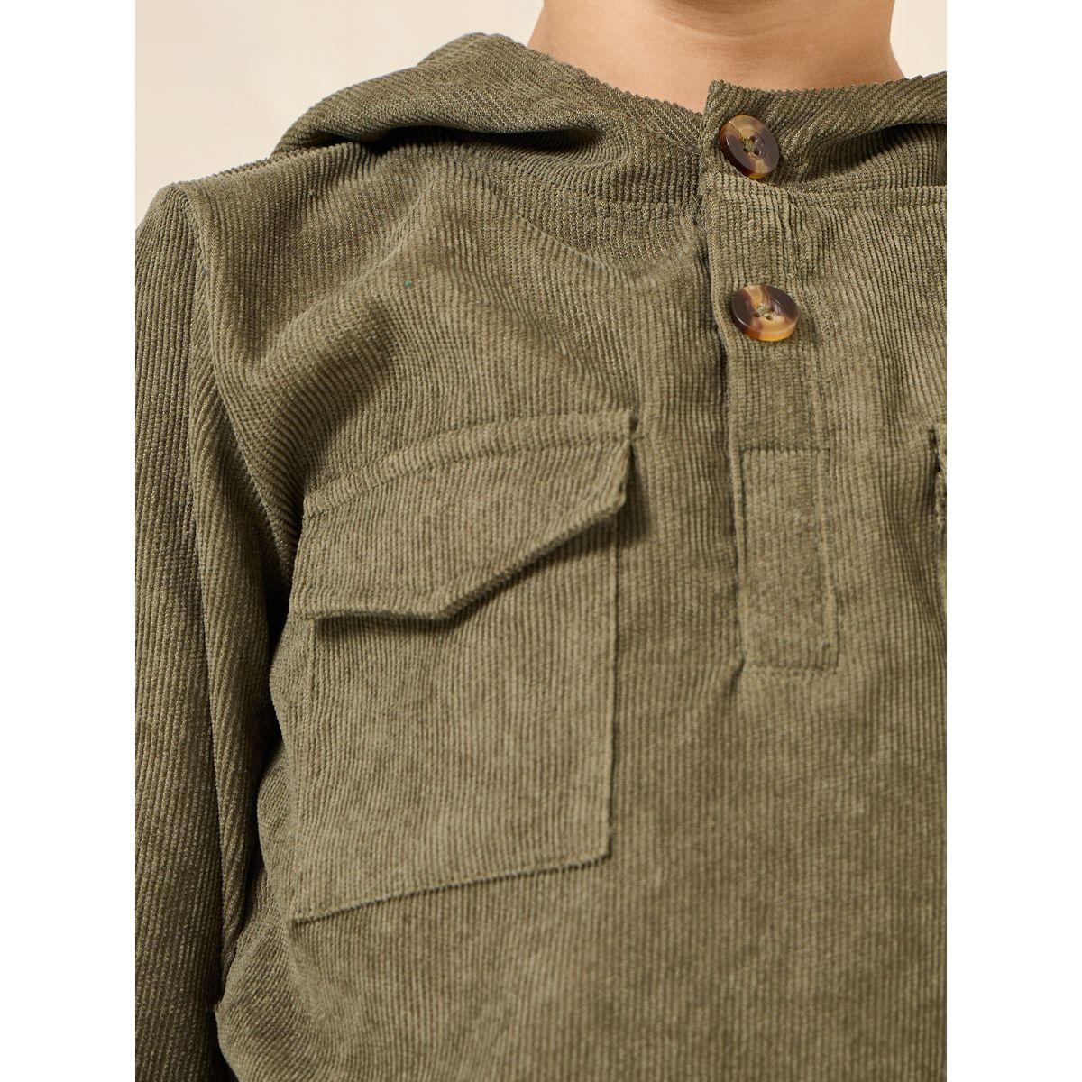 Styli Corduroy Hooded Sweatshirt with Flap Pocket-boys-clothing-jacketsandcoats-image-3