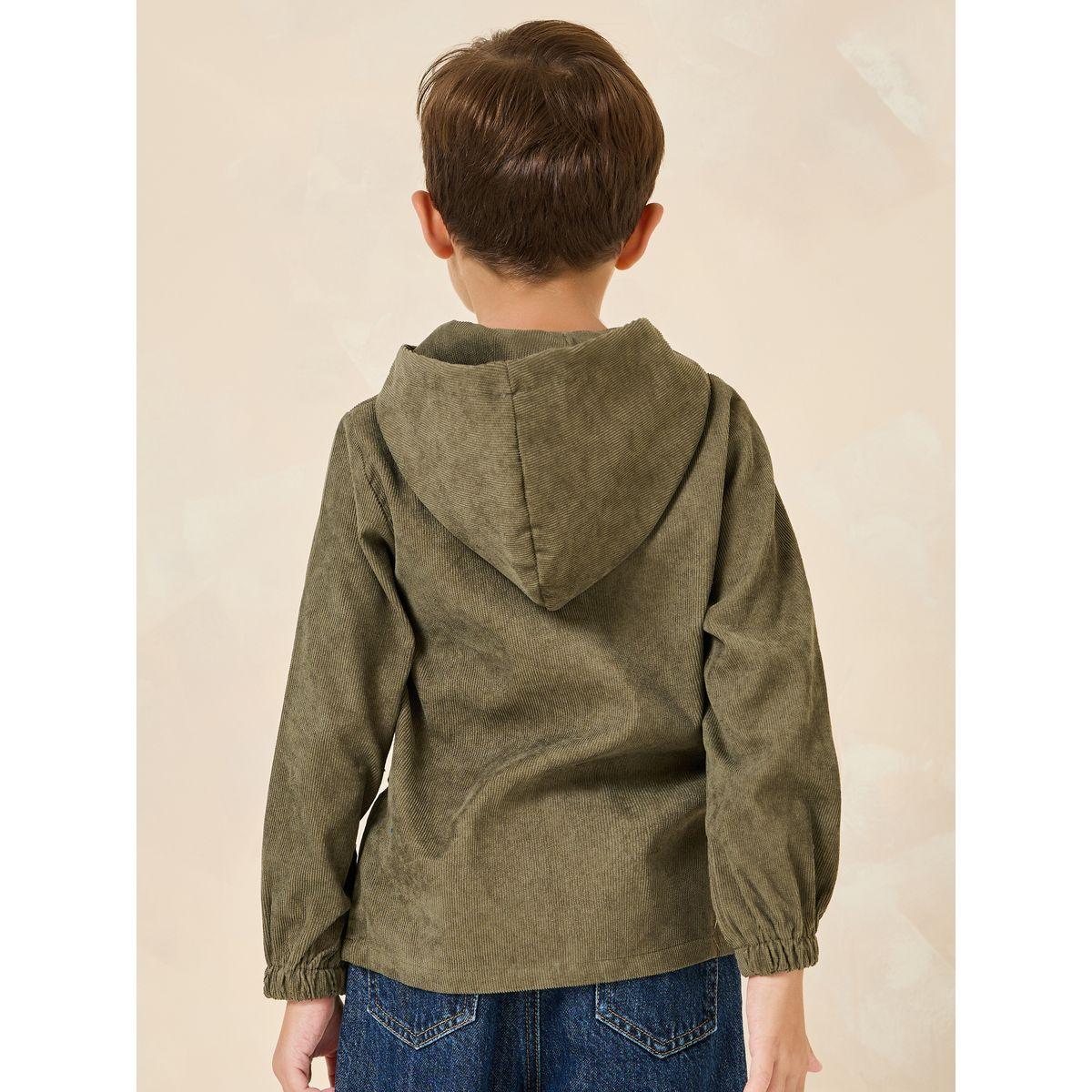 Styli Corduroy Hooded Sweatshirt with Flap Pocket-boys-clothing-jacketsandcoats-image-4