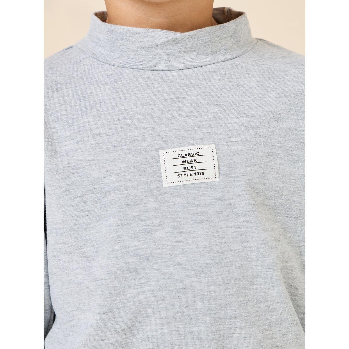 Styli High Neck Badge Detail Top-boys-clothing-tshirtsandpolos-image-3