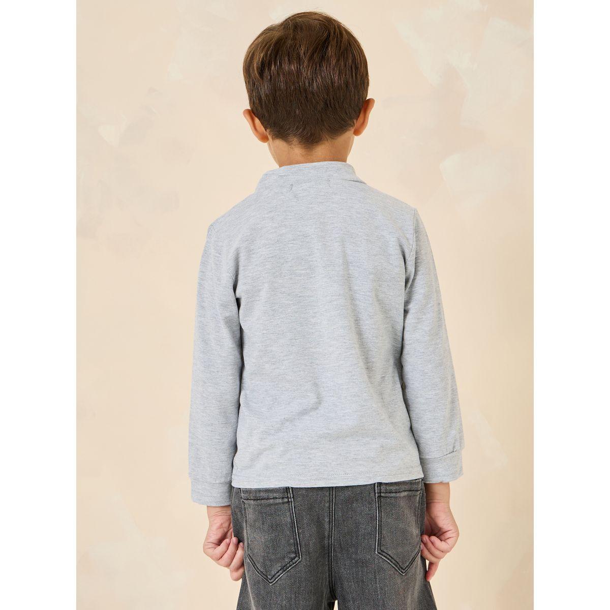 Styli High Neck Badge Detail Top-boys-clothing-tshirtsandpolos-image-4
