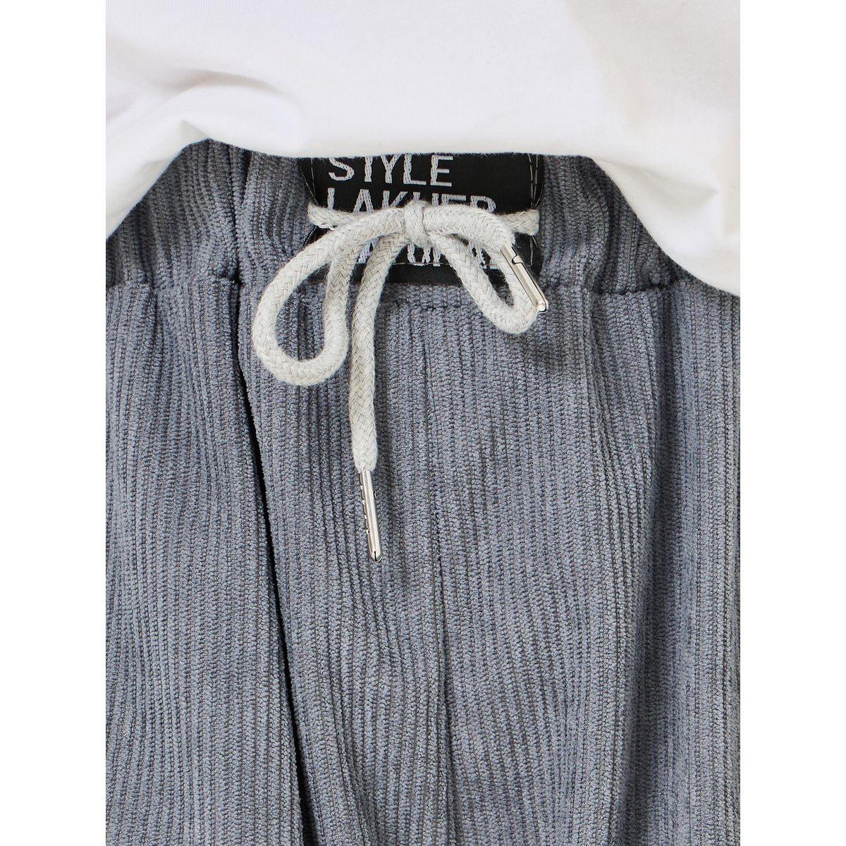 Styli Solid Textured Drawcord Closure Casual Pants-boys-clothing-bottoms-trousers-image-3