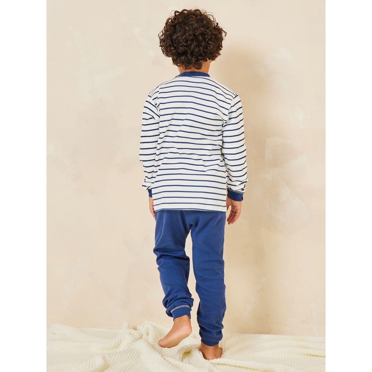 Styli Striped Top & Printed Pyjama Set-boys-clothing-nightwear-image-7