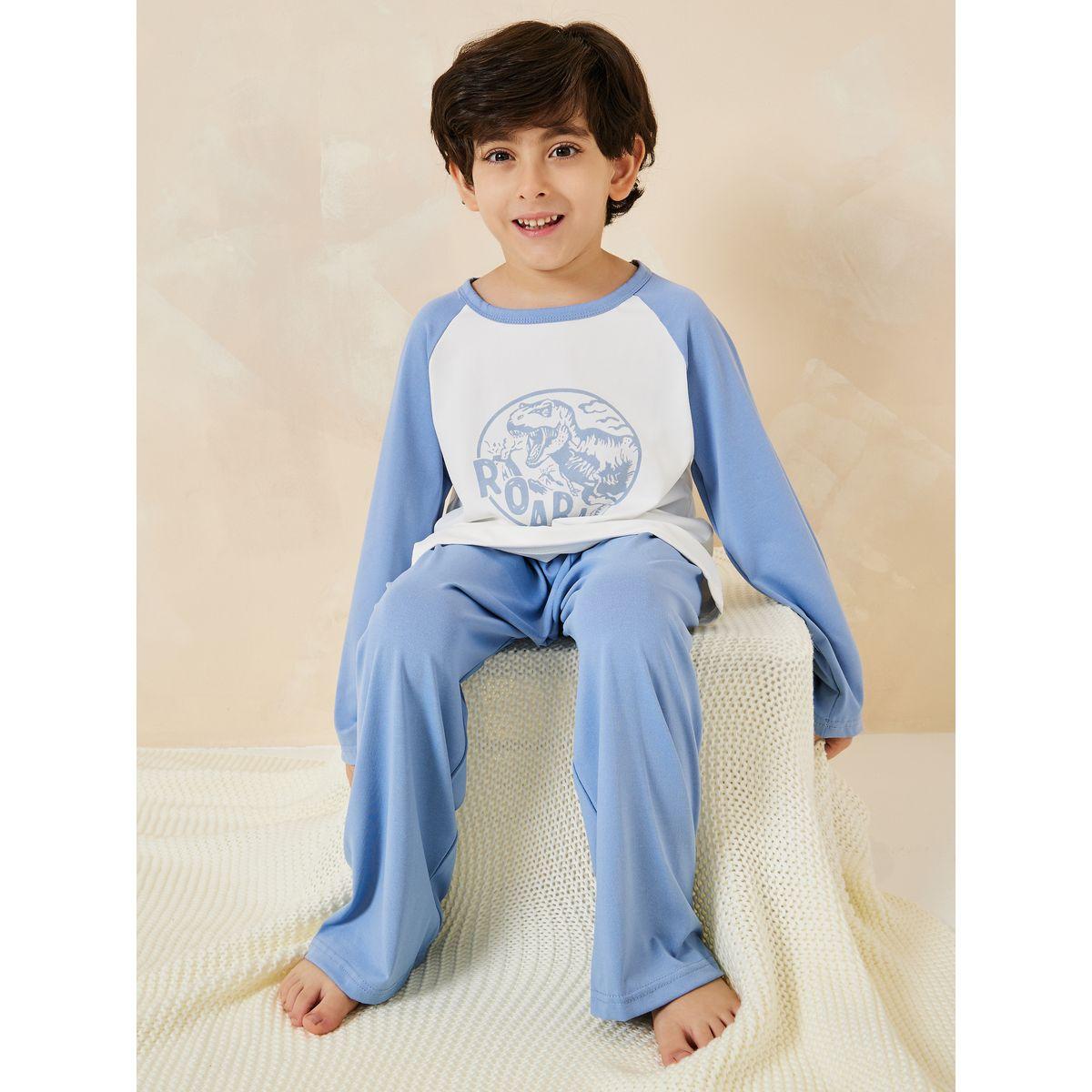 Styli Dinosaur Graphic T-Shirt & Pyjama Set-boys-clothing-nightwear-image-1