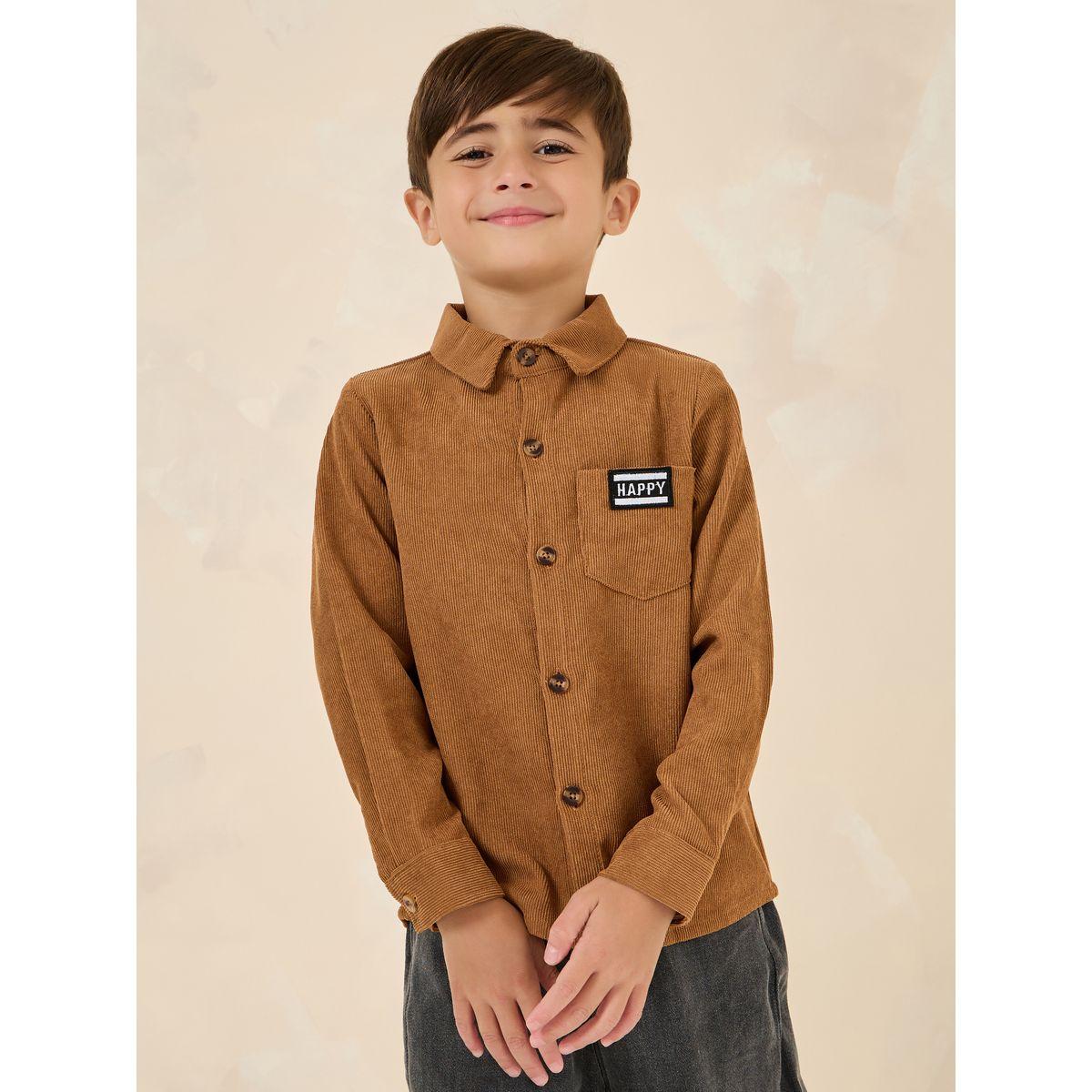 قميص كوردروي مزين بشارة-boys-clothing-shirts-image-1
