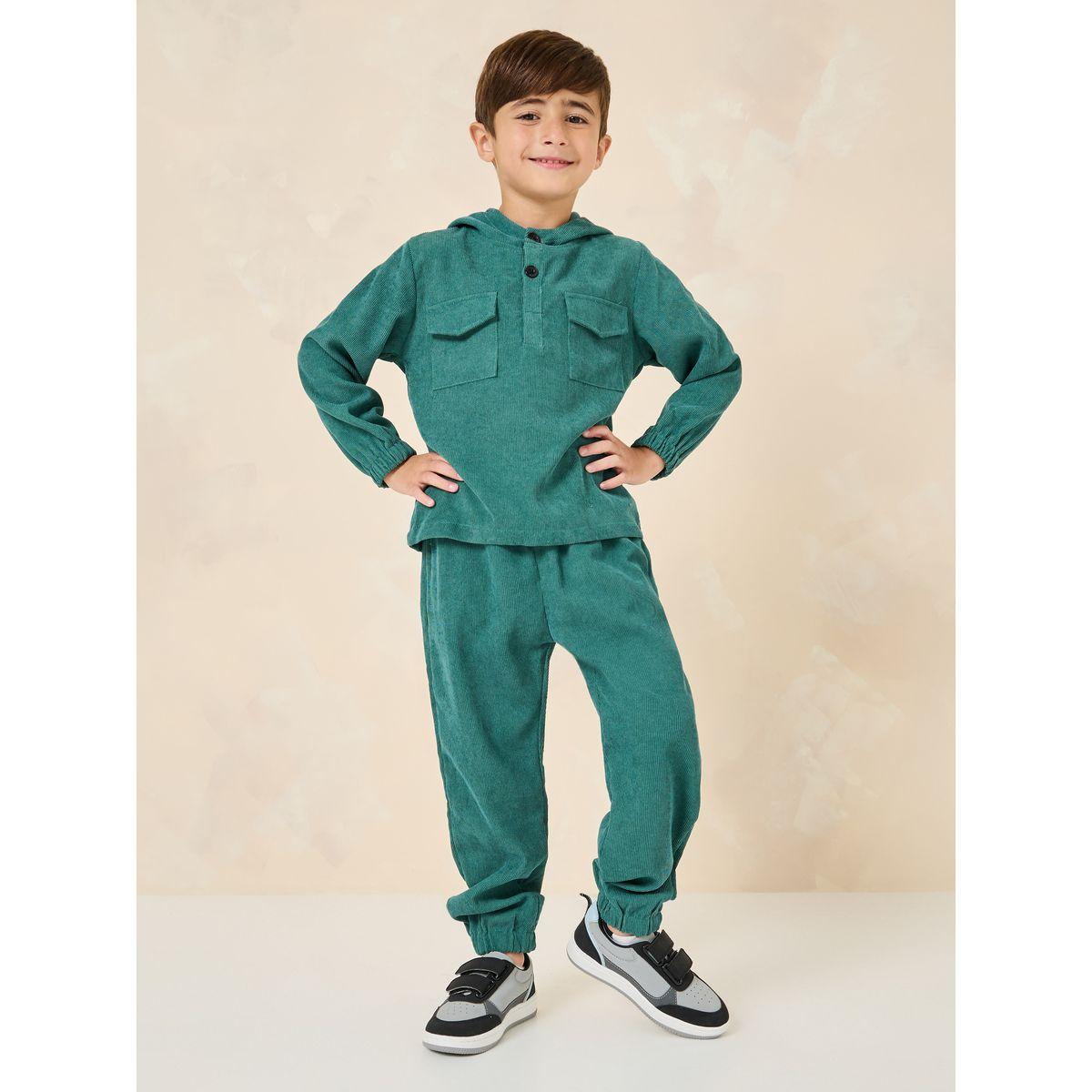 Styli Corduroy Flap Pocket Hoodie & Jogger Set-boys-clothing-setsandcoords-image-1