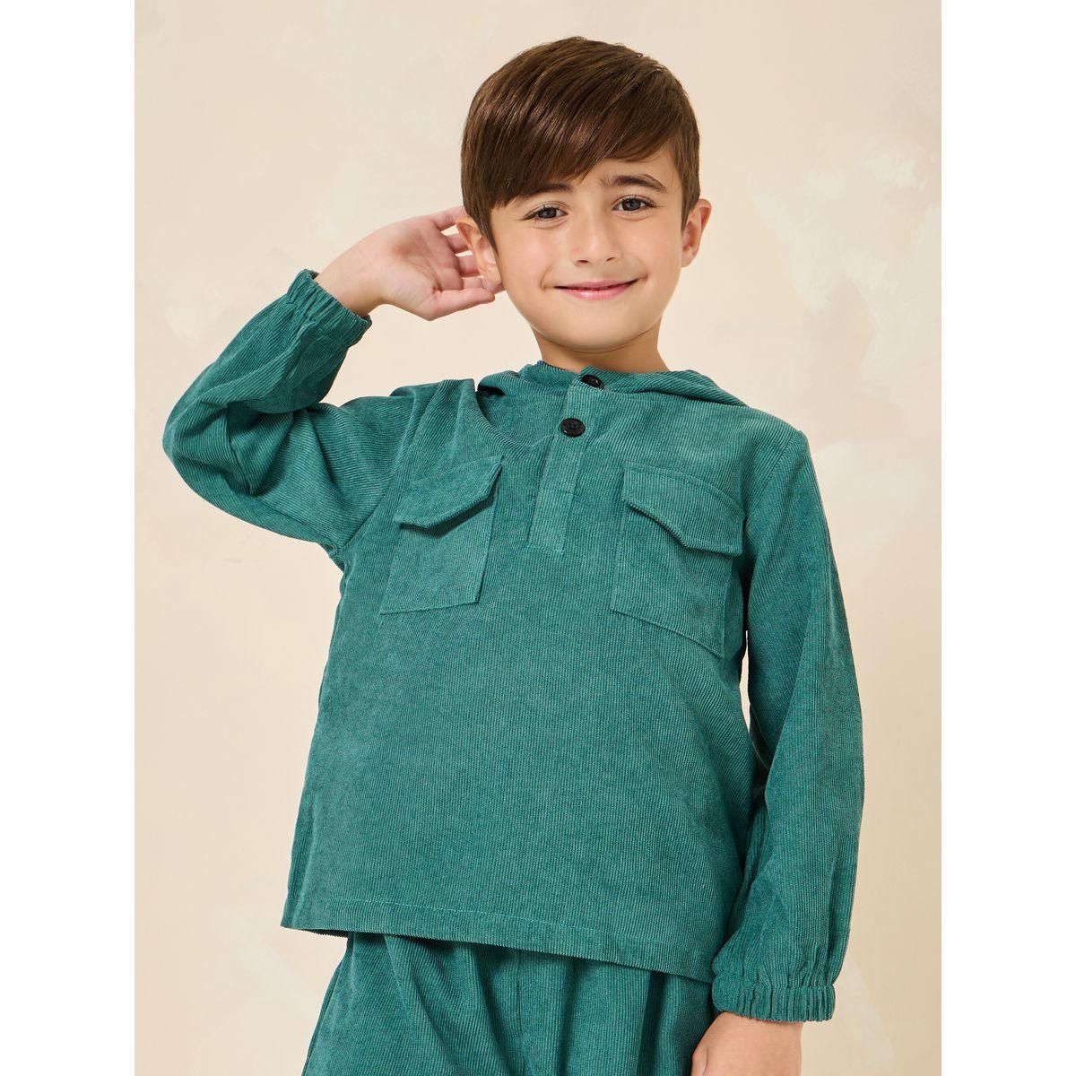 Styli Corduroy Flap Pocket Hoodie & Jogger Set-boys-clothing-setsandcoords-image-2