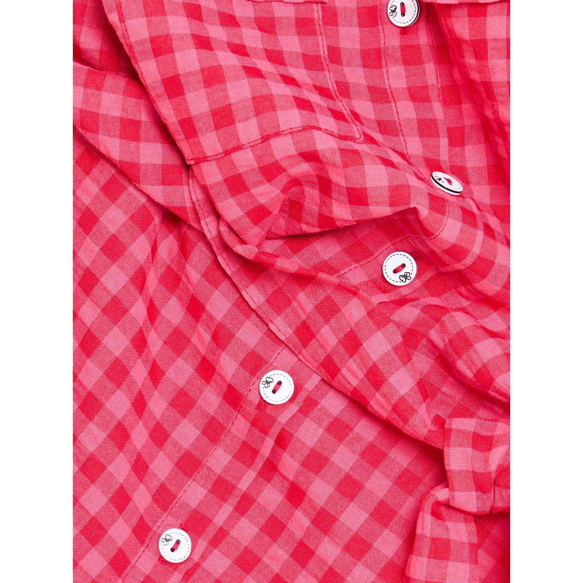 Styli Checker AOP Tie Detail Button Down Dress-girls-clothing-dressesandjumpsuits-image-2