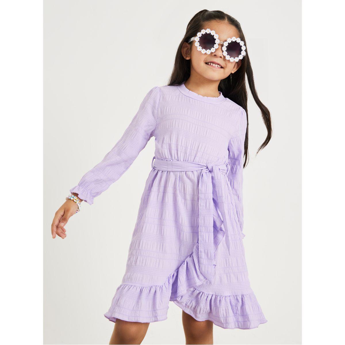 فستان بتداخلات مزمومة وكشكش-girls-clothing-dressesandjumpsuits-image-1
