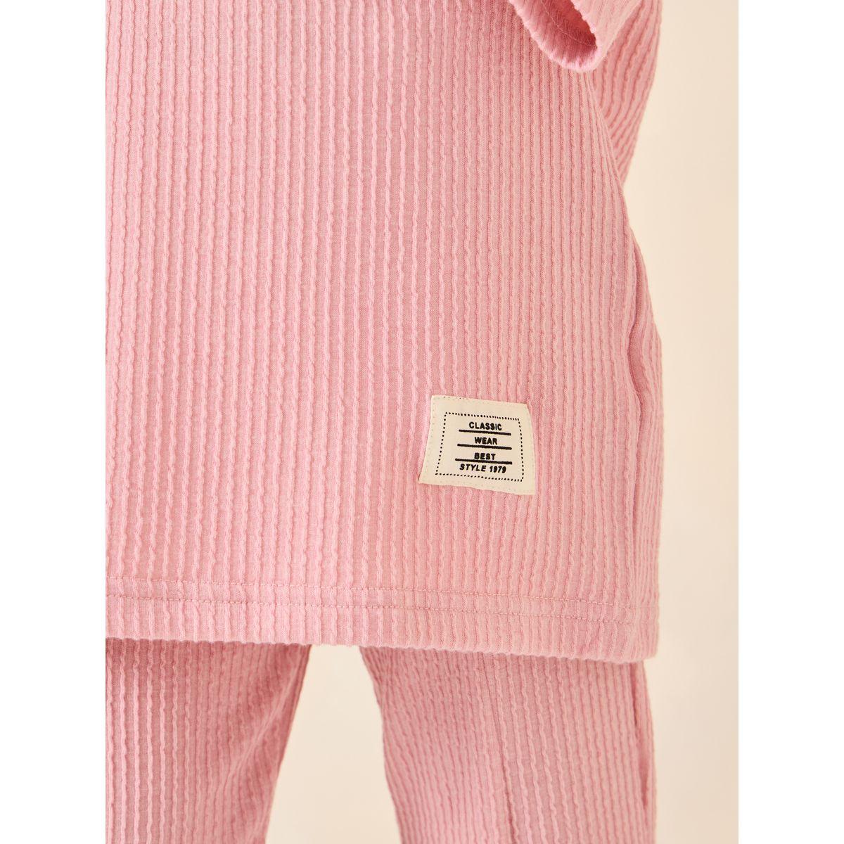 Styli Set of 2 -  Oversized Textured Rib T-Shirt & Pants-girls-clothing-setsandcoords-image-4