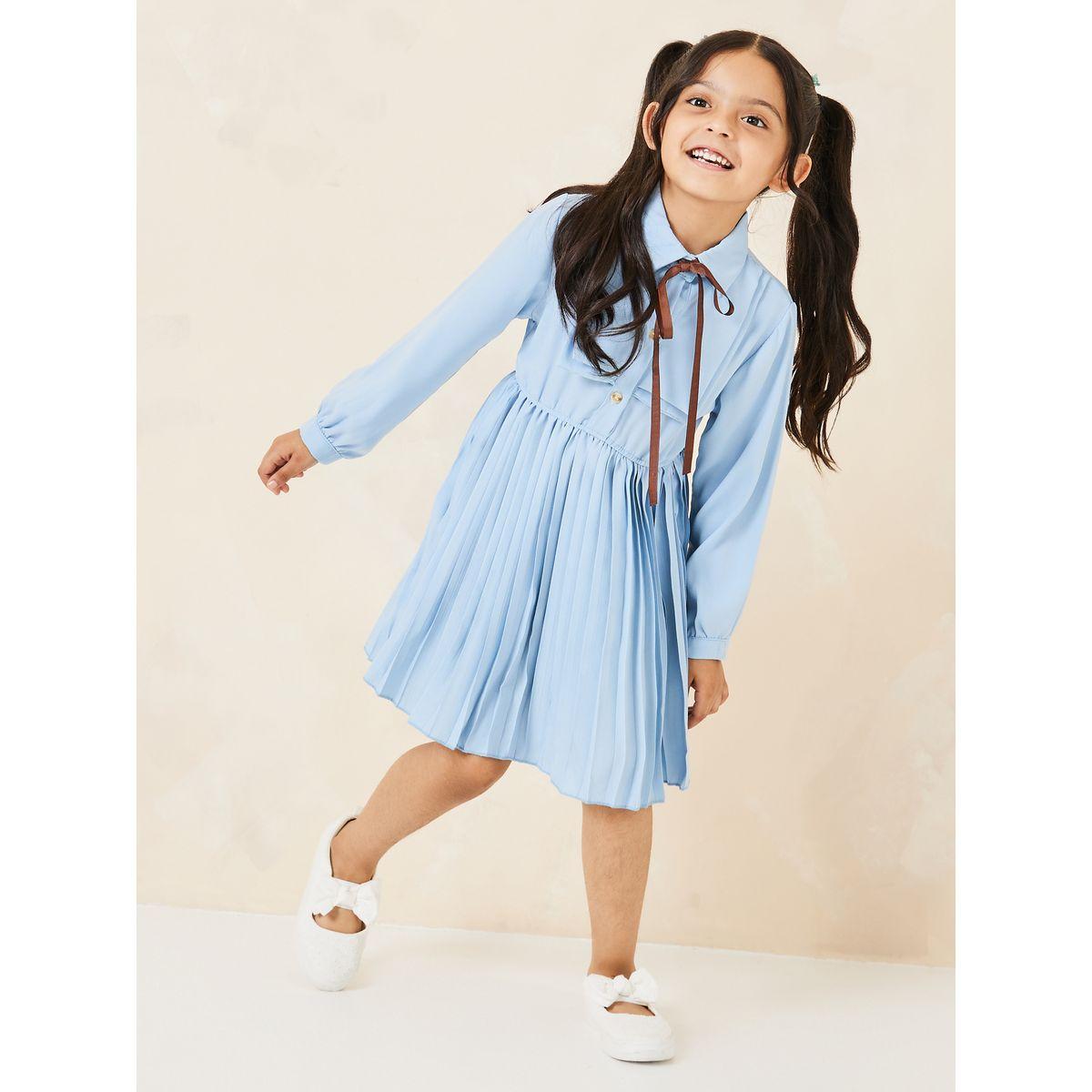 فستان مزين بكسرات وربطة فيونكة-girls-clothing-dressesandjumpsuits-image-2