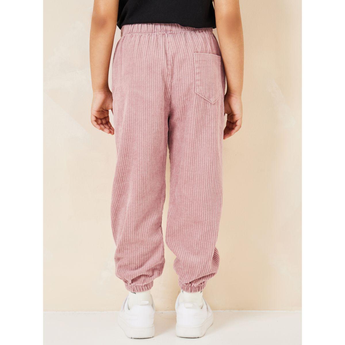 Styli Back Pocket Detail Corduroy Relaxed Fit Pants-girls-clothing-bottoms-trousers-image-4