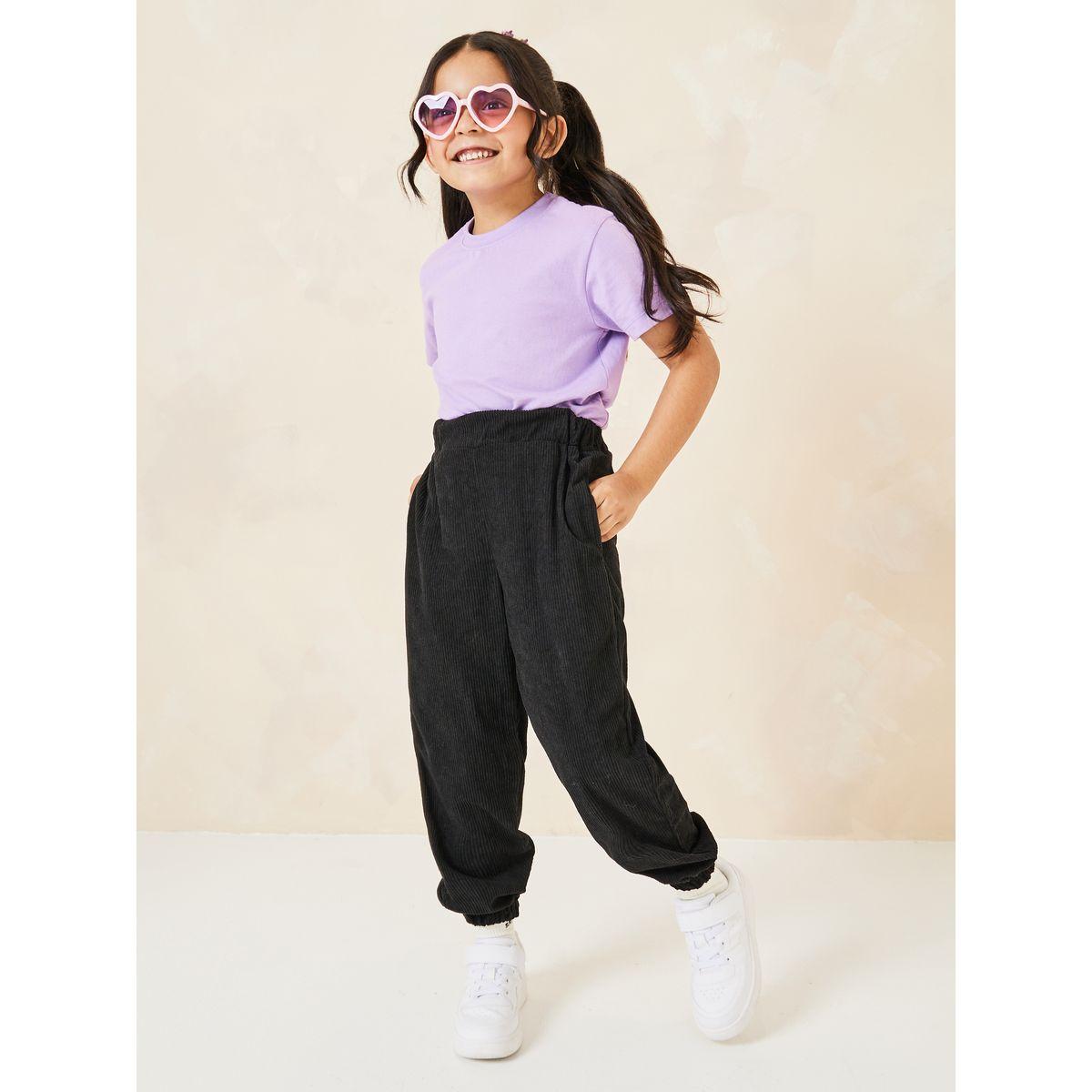 Styli Solid Corduroy Jogger-girls-clothing-bottoms-joggersandtrackpants-image-2