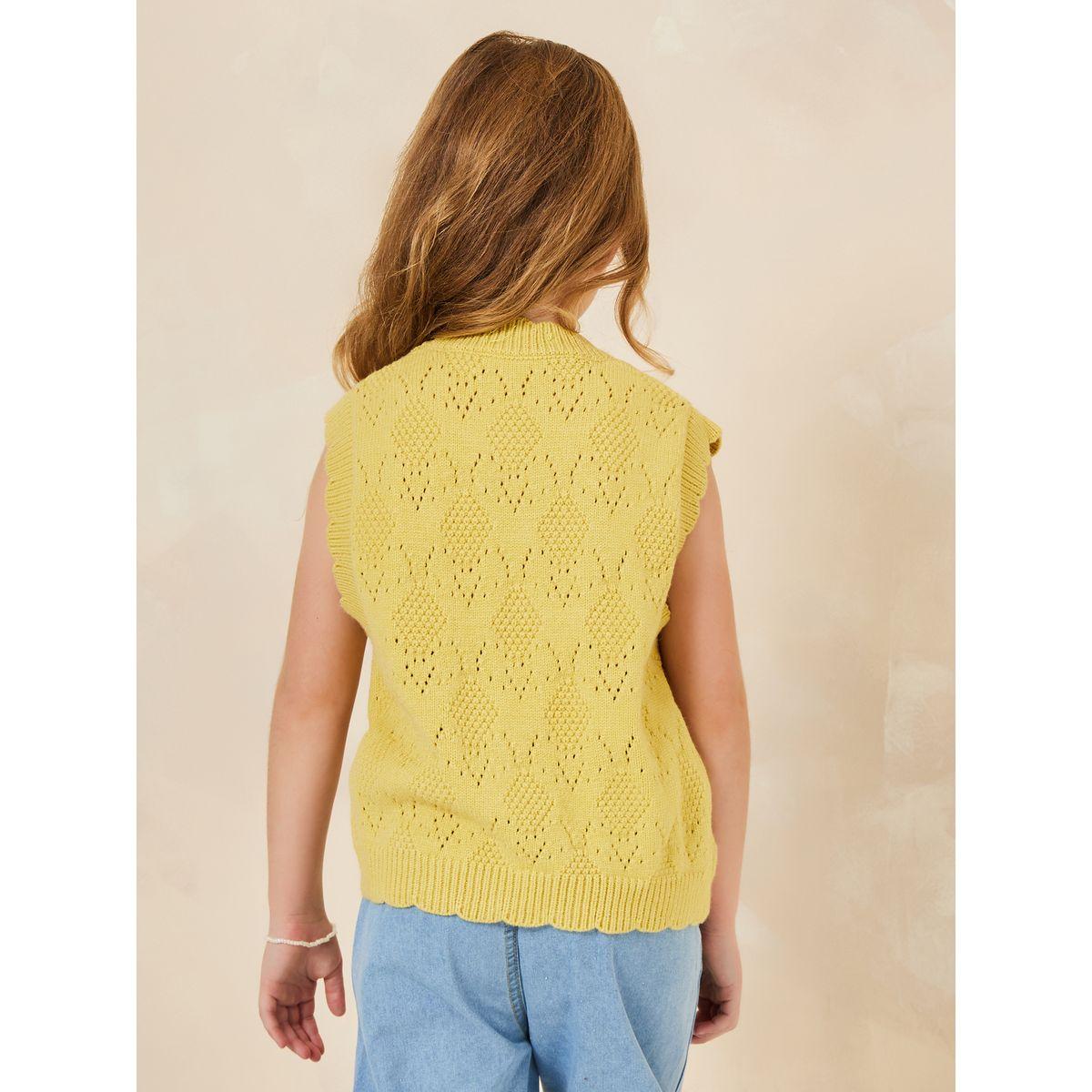 Styli Scallop Trim Pointelle Knit Duster Cardigan-girls-clothing-winterwear-jumpersandcardigans-image-4