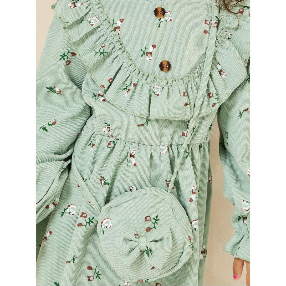 فستان بتفاصيل كشكش مع شنطة-girls-clothing-dressesandjumpsuits-image-3