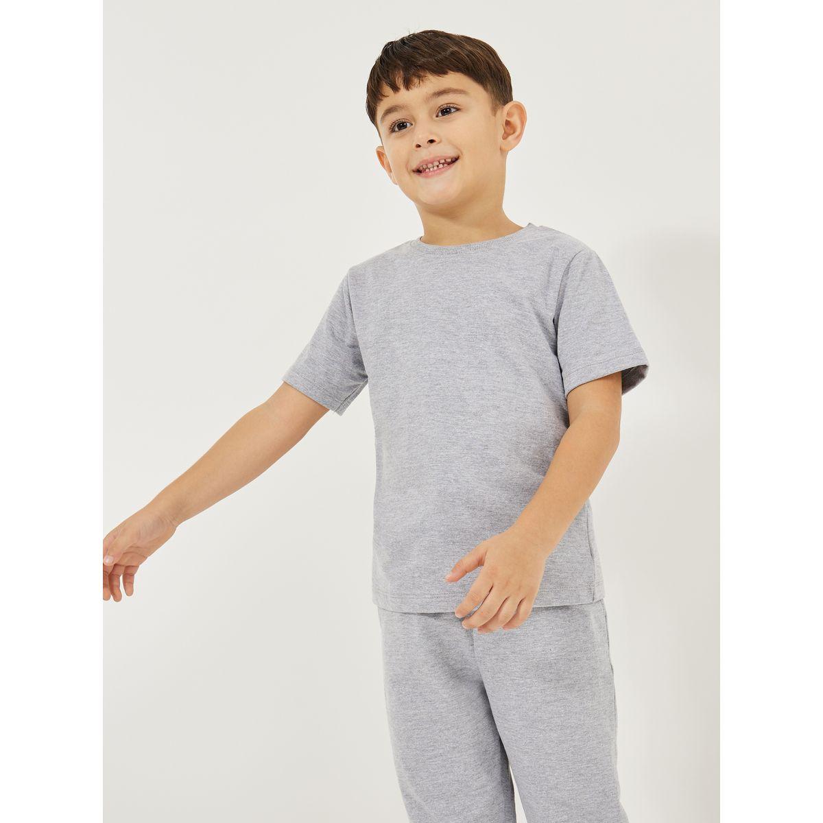 مجموعة من بنطال وتيشيرت سادة بياقة دائرية-boys-clothing-setsandcoords-image-2