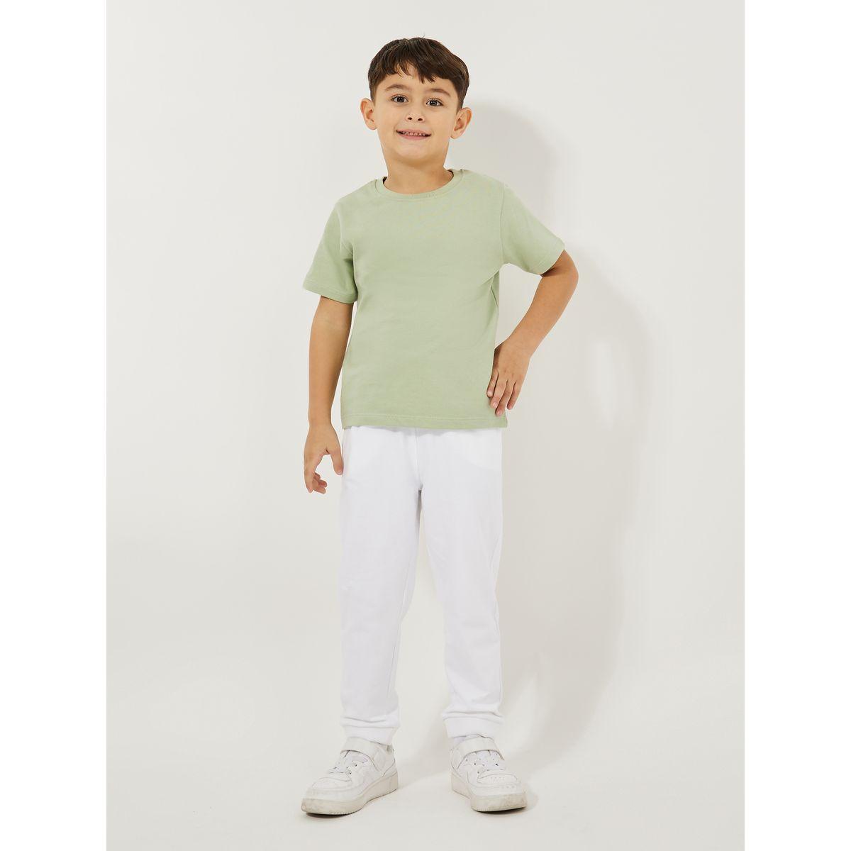 Styli Solid Round Neck T-Shirt & Full Length Pants Set-boys-clothing-setsandcoords-image-1